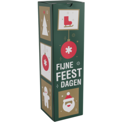 Flaschenverpackung mit stylischem Kachelmotiv, passend für 1 Flasche – ideal als Weihnachtsgeschenkverpackung.
